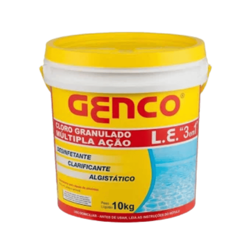 Genco L. E. Cloro Granulado 10kg Multipla Ação
